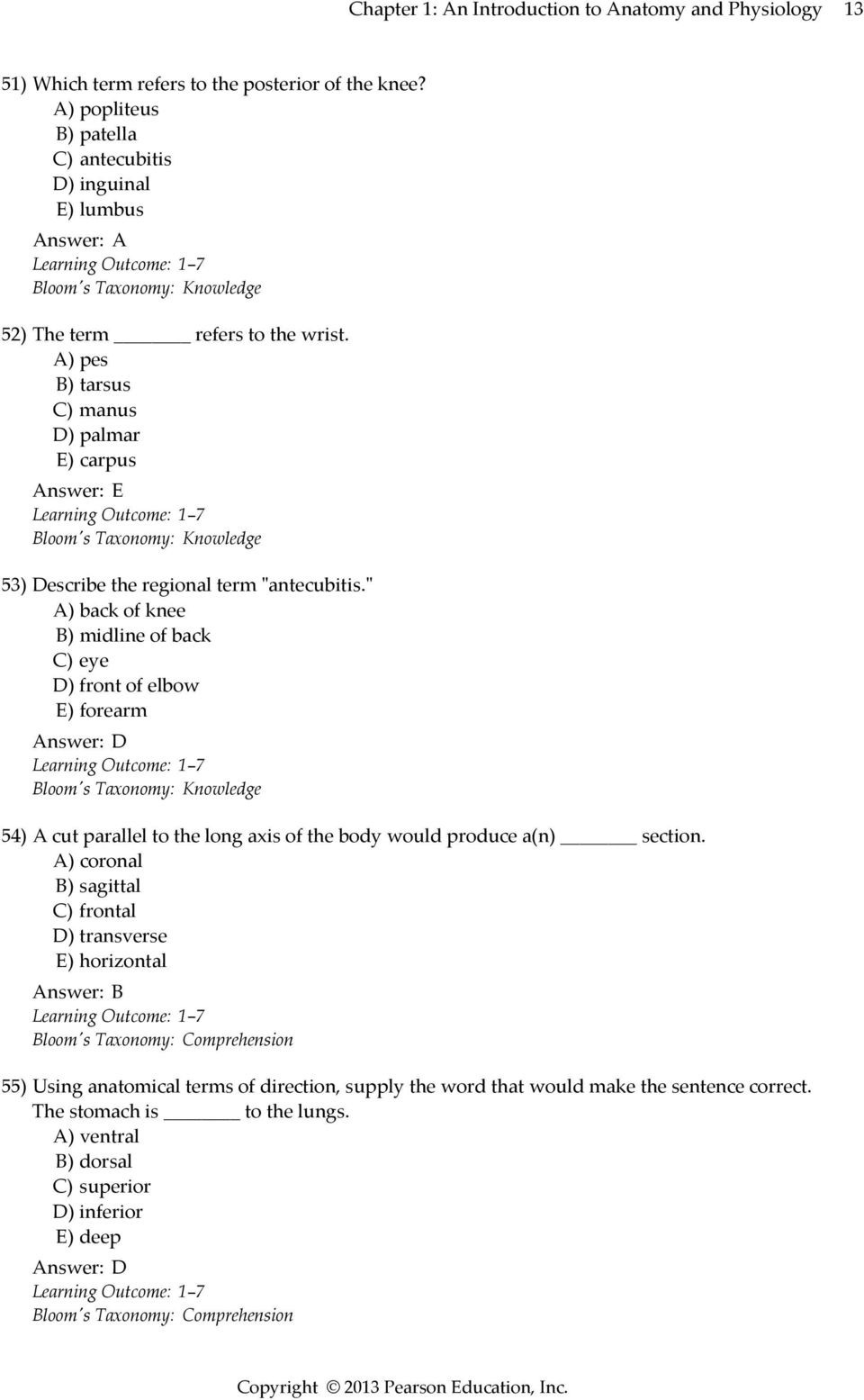 Chapter 1 Introduction To Human Anatomy And Physiology Worksheet 