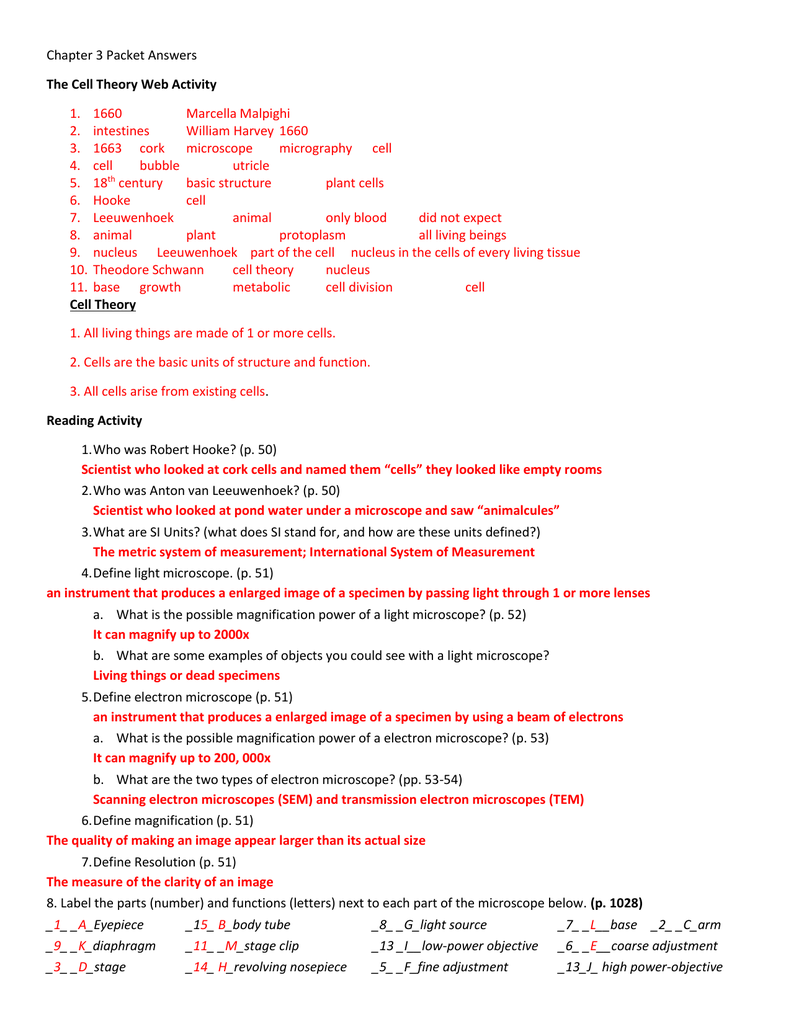 Chapter 3 Cells And Tissues Study Guide Answers Study Poster