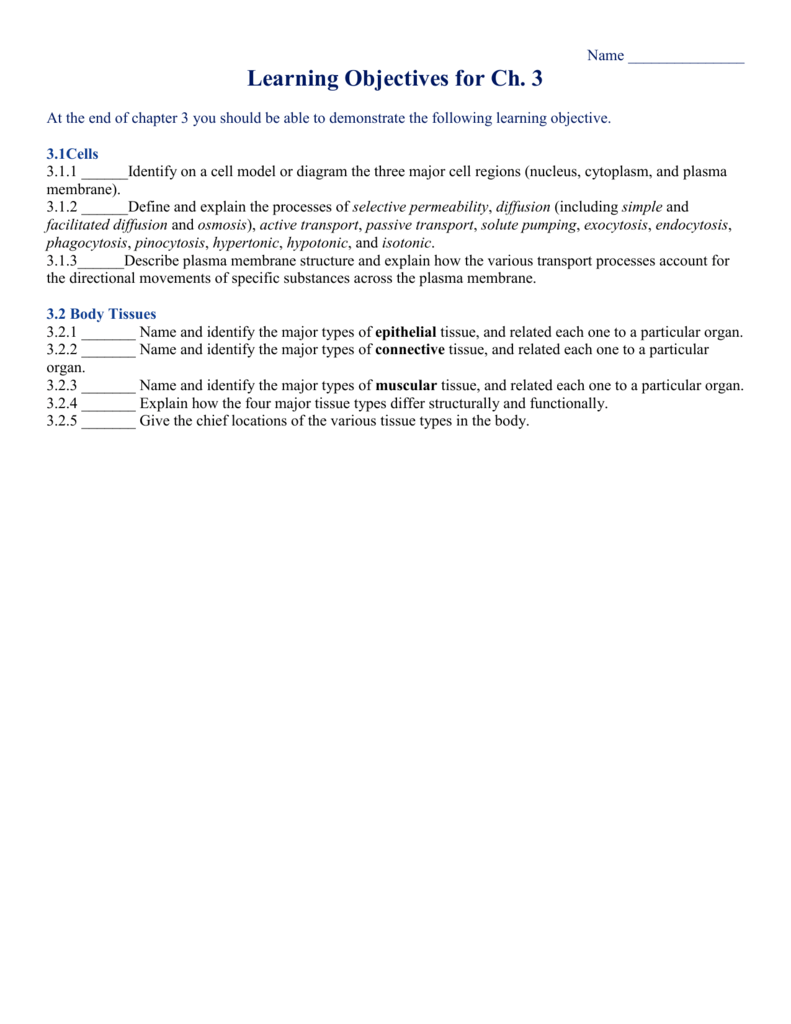 Chapter 3 Cells And Tissues Worksheet Answer Key Nidecmege