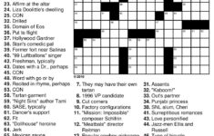 Free Easy Printable Crossword Puzzles With Answers Printable