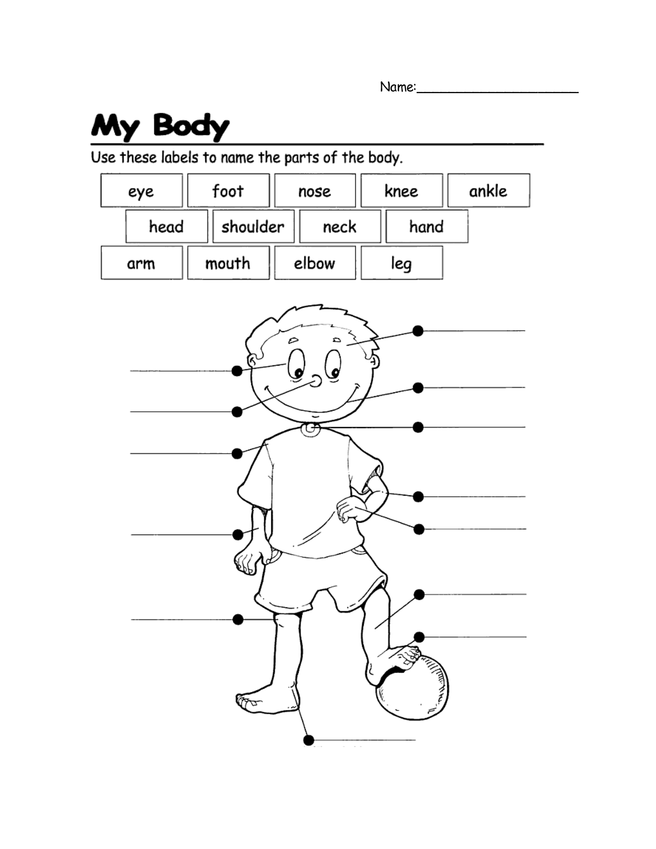 Name Parts Of The Body First Grade Ingles Para Preescolar 