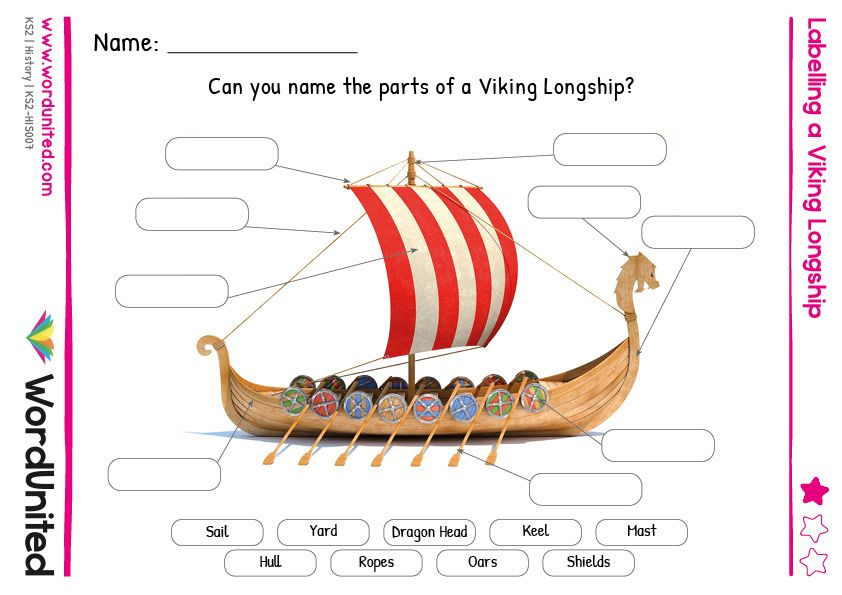 Viking Longship Labelling Activity WordUnited Vikings For Kids 