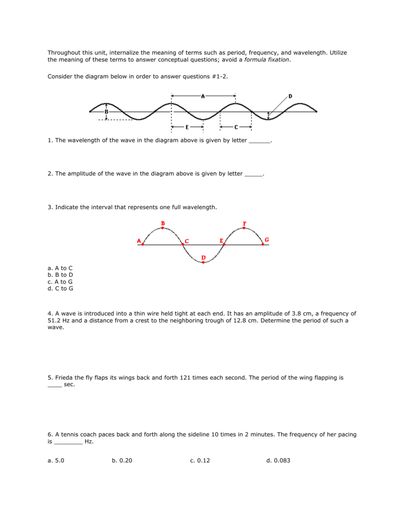 Anatomy Of A Wave Worksheet Anatomy Worksheets